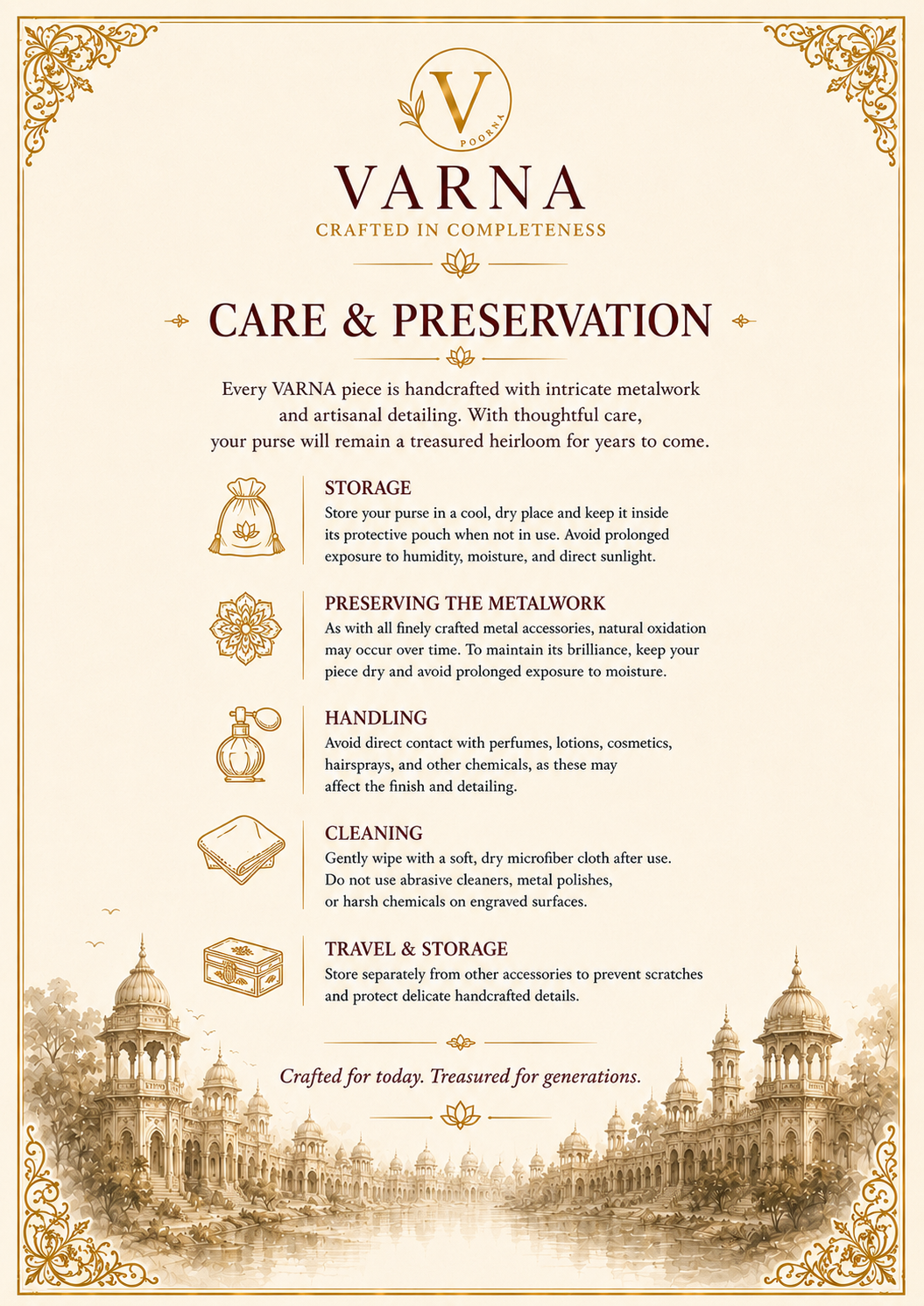 VARNA care and preservation guide